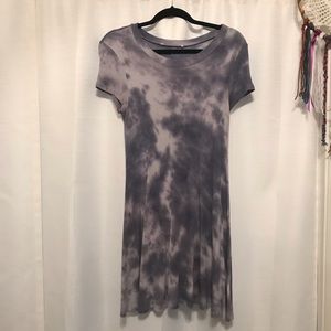 Blue tie dye midi dress